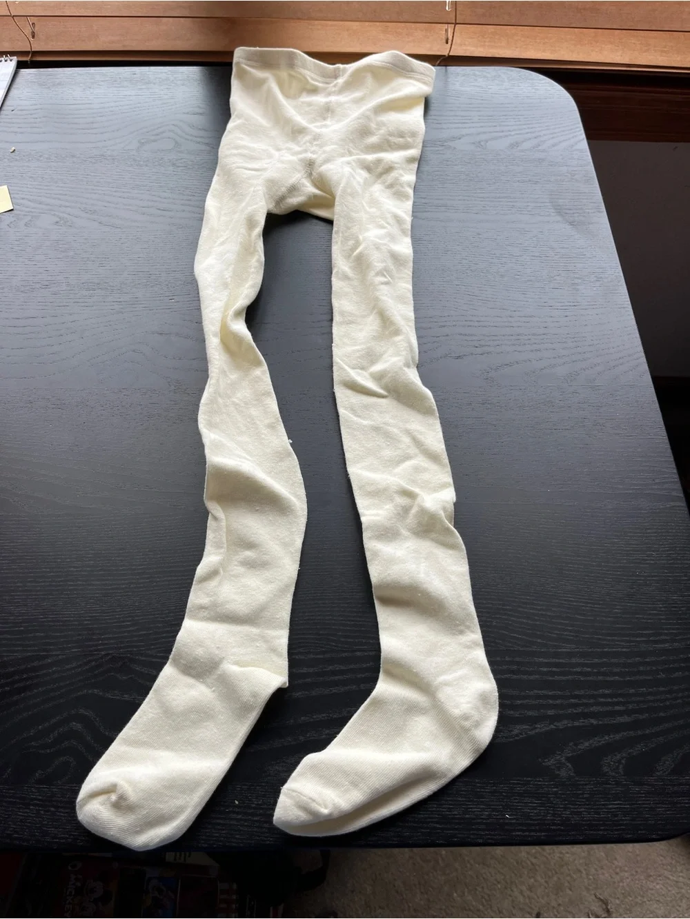 Cream Knit Tights Leggings Stockings Size 12-14 Off White